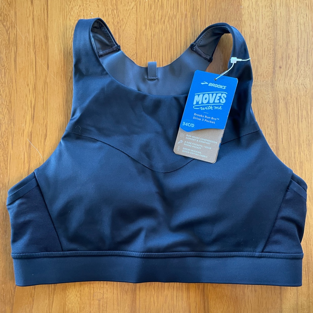 NWT Brooks Women’s Run Bra Drive 3 Pocket 34C/D